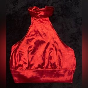 Red Satin Haltertop